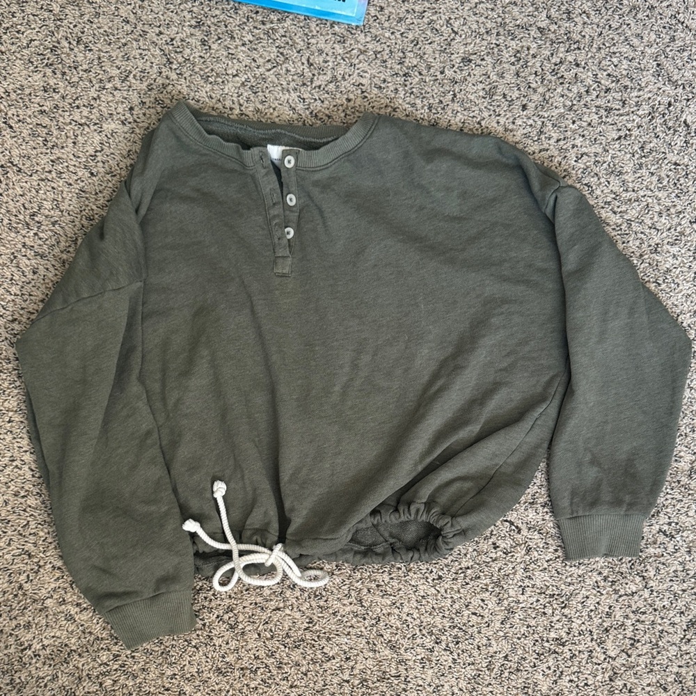American Eagle Sage Green Knit Henley - Picture 7 of 7